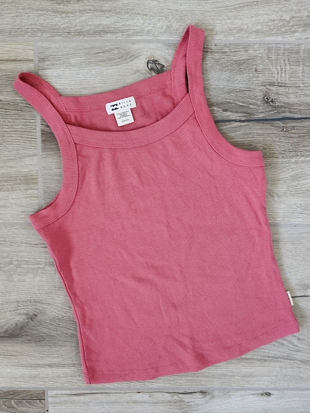 Billabong Rose Pink Ribbed Tank Top - Women's Scoop Neck Size S